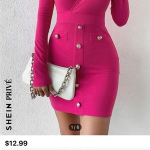 Shein size medium hot pink dress never used